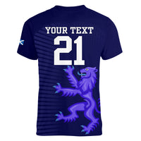 Custom Scotland Rugby Women V Neck T Shirt Go Scottish World Cup Sporty Style - Wonder Print Shop