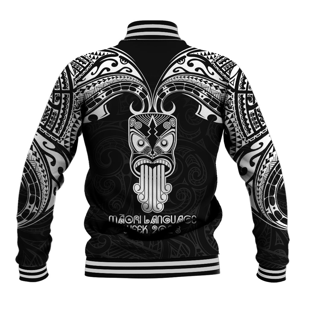 New Zealand Te Reo Maori Baseball Jacket Kia Kaha Maori Language Week Black Style LT9 - Wonder Print Shop