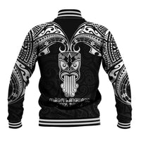 New Zealand Te Reo Maori Baseball Jacket Kia Kaha Maori Language Week Black Style LT9 - Wonder Print Shop