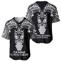 New Zealand Te Reo Maori Baseball Jersey Kia Kaha Maori Language Week Black Style LT9 - Wonder Print Shop