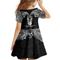 New Zealand Te Reo Maori Family Matching Tank Maxi Dress and Hawaiian Shirt Kia Kaha Maori Language Week Black Style - Wonder Print Shop