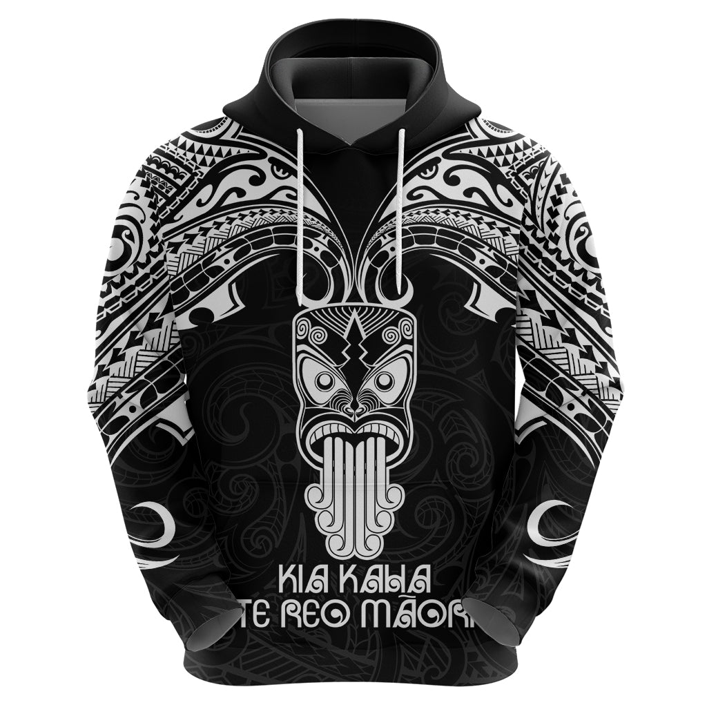 New Zealand Te Reo Maori Hoodie Kia Kaha Maori Language Week Black Style - Wonder Print Shop