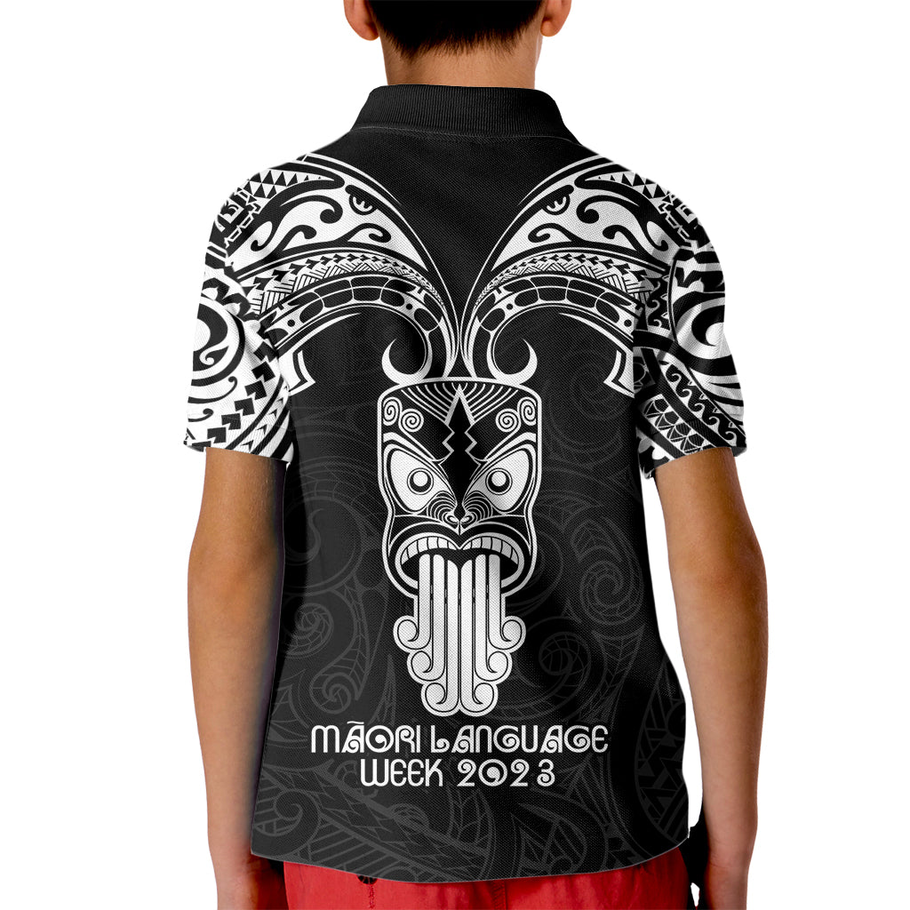 New Zealand Te Reo Maori Kid Polo Shirt Kia Kaha Maori Language Week Black Style - Wonder Print Shop