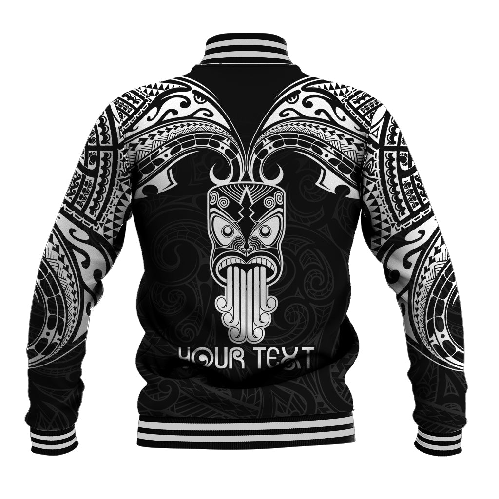 Personalised New Zealand Te Reo Maori Baseball Jacket Kia Kaha Maori Language Week Black Style LT9 - Wonder Print Shop