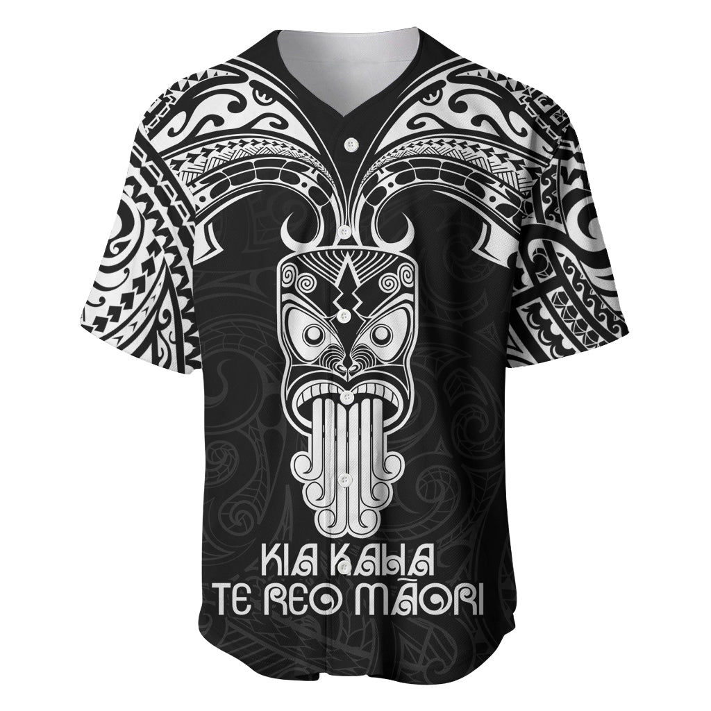 Personalised New Zealand Te Reo Maori Baseball Jersey Kia Kaha Maori Language Week Black Style LT9 - Wonder Print Shop
