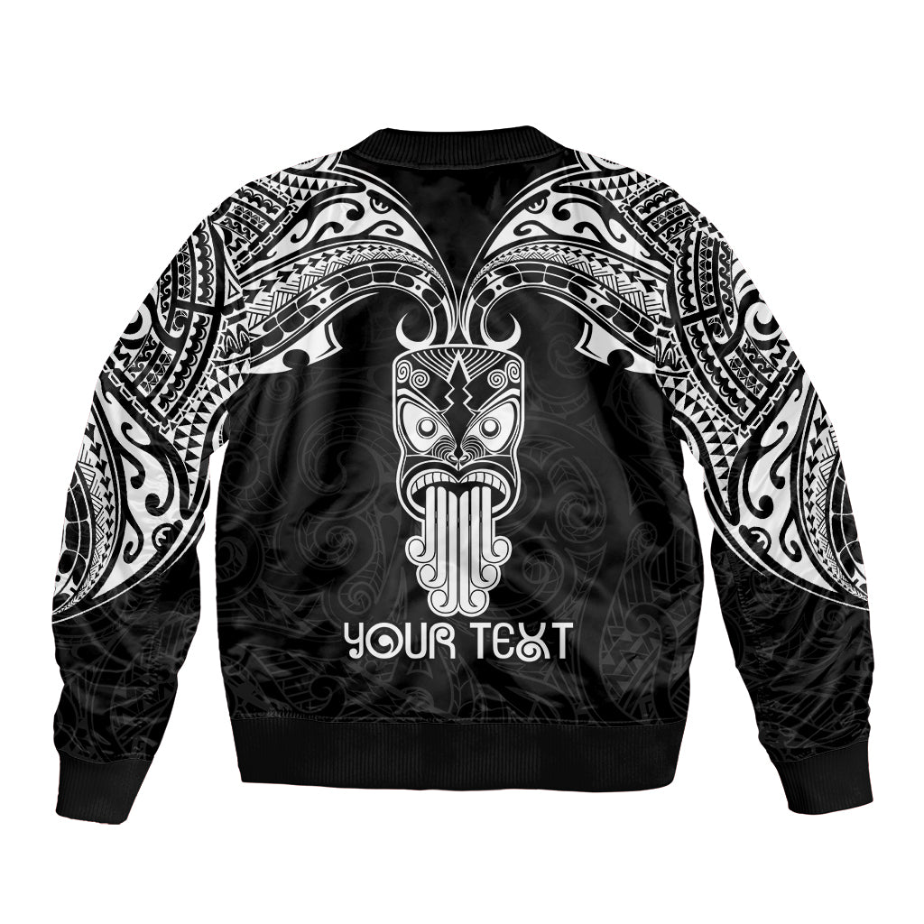 Personalised New Zealand Te Reo Maori Bomber Jacket Kia Kaha Maori Language Week Black Style LT9 - Wonder Print Shop