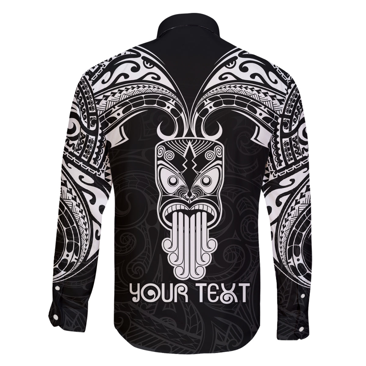 Personalised New Zealand Te Reo Maori Family Matching Off Shoulder Maxi Dress and Hawaiian Shirt Kia Kaha Maori Language Week Black Style LT9 - Wonder Print Shop