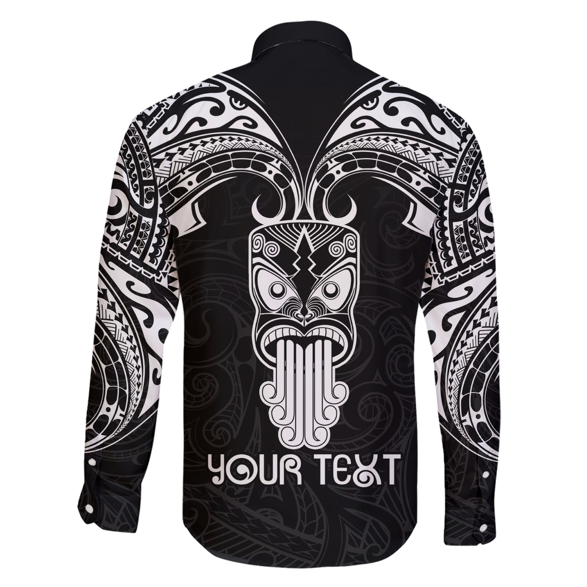 Personalised New Zealand Te Reo Maori Family Matching Short Sleeve Bodycon Dress and Hawaiian Shirt Kia Kaha Maori Language Week Black Style - Wonder Print Shop