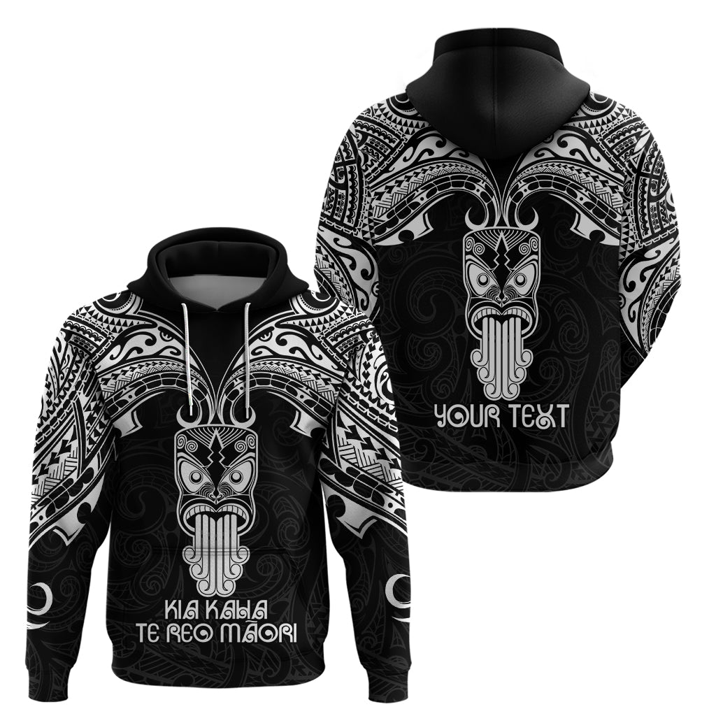 Personalised New Zealand Te Reo Maori Hoodie Kia Kaha Maori Language Week Black Style - Wonder Print Shop