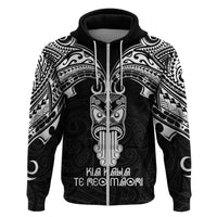 Personalised New Zealand Te Reo Maori Hoodie Kia Kaha Maori Language Week Black Style - Wonder Print Shop