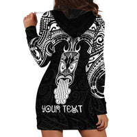 Personalised New Zealand Te Reo Maori Hoodie Dress Kia Kaha Maori Language Week Black Style - Wonder Print Shop