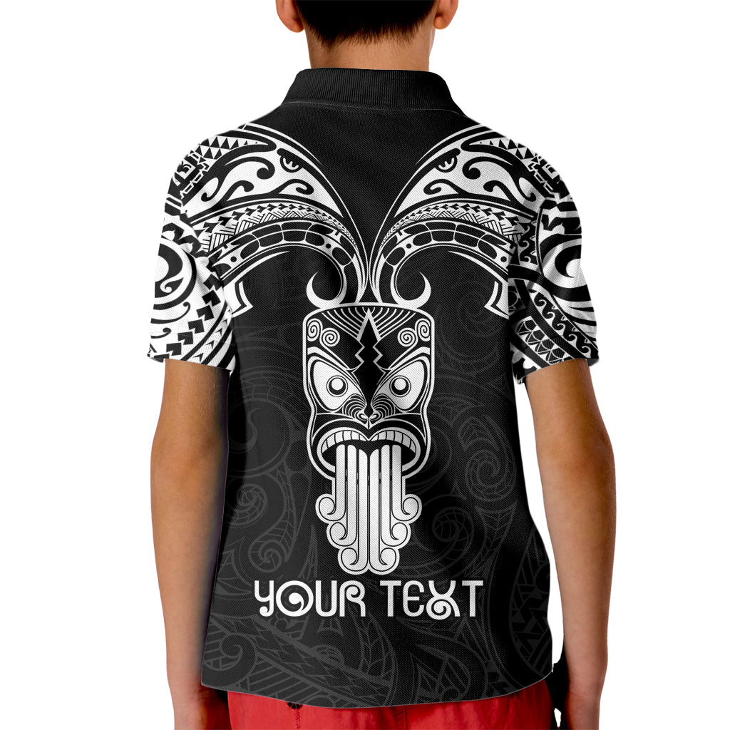Personalised New Zealand Te Reo Maori Kid Polo Shirt Kia Kaha Maori Language Week Black Style - Wonder Print Shop