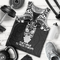 Personalised New Zealand Te Reo Maori Men Tank Top Kia Kaha Maori Language Week Black Style LT9