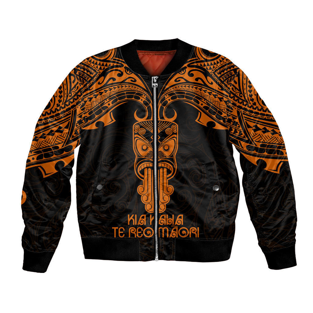 Personalised New Zealand Te Reo Maori Bomber Jacket Kia Kaha Maori Language Week Gold Style LT9 - Wonder Print Shop