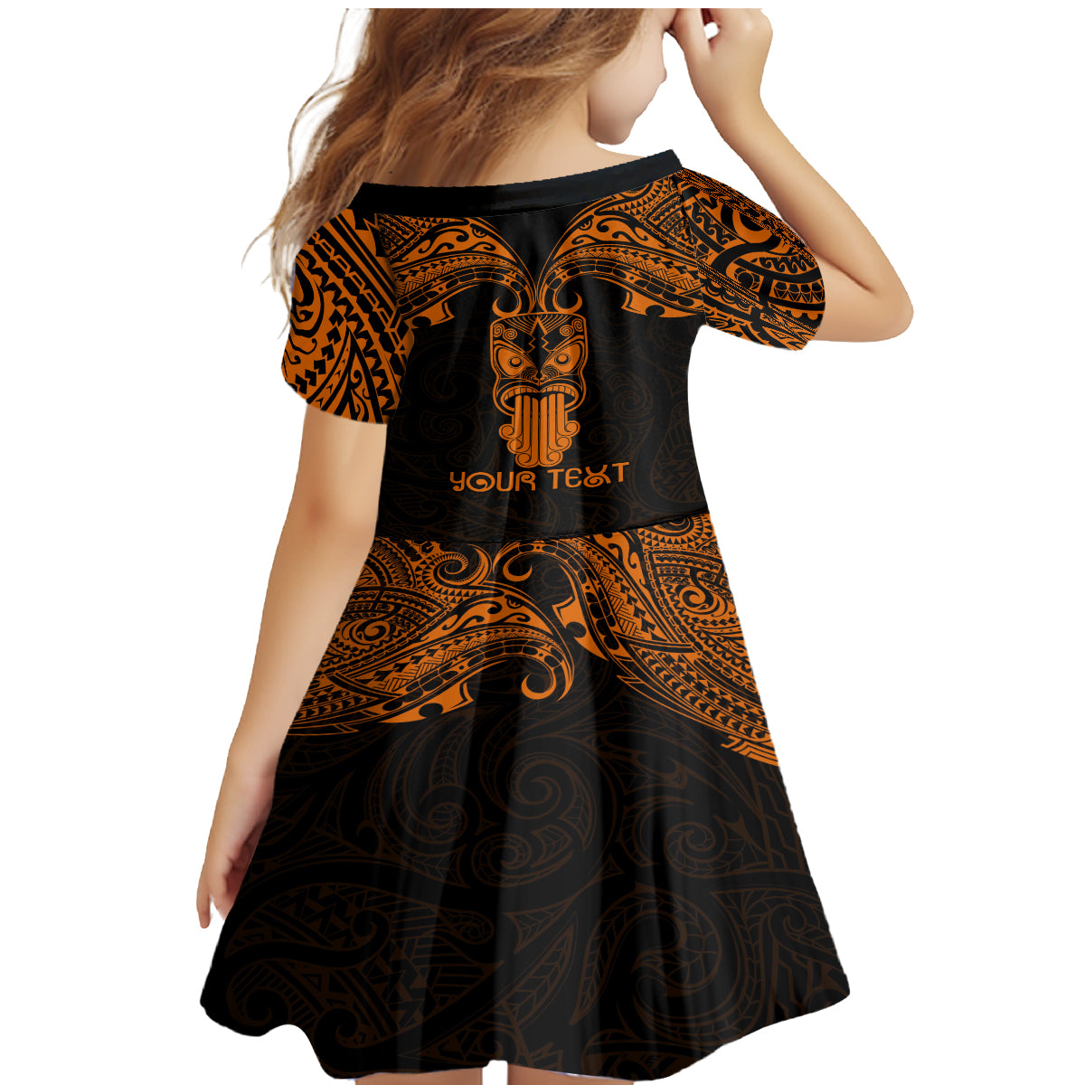 Personalised New Zealand Te Reo Maori Family Matching Mermaid Dress and Hawaiian Shirt Kia Kaha Maori Language Week Gold Style LT9 - Wonder Print Shop