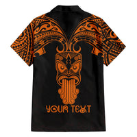 Personalised New Zealand Te Reo Maori Family Matching Puletasi Dress and Hawaiian Shirt Kia Kaha Maori Language Week Gold Style - Wonder Print Shop