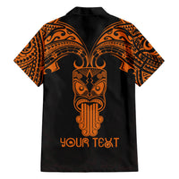 Personalised New Zealand Te Reo Maori Family Matching Short Sleeve Bodycon Dress and Hawaiian Shirt Kia Kaha Maori Language Week Gold Style - Wonder Print Shop