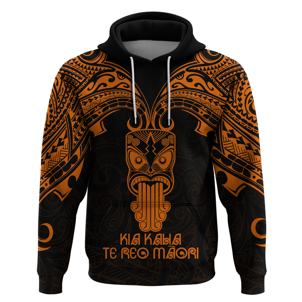 Personalised New Zealand Te Reo Maori Hoodie Kia Kaha Maori Language Week Gold Style - Wonder Print Shop