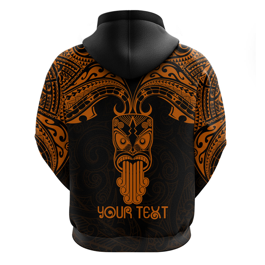 Personalised New Zealand Te Reo Maori Hoodie Kia Kaha Maori Language Week Gold Style - Wonder Print Shop