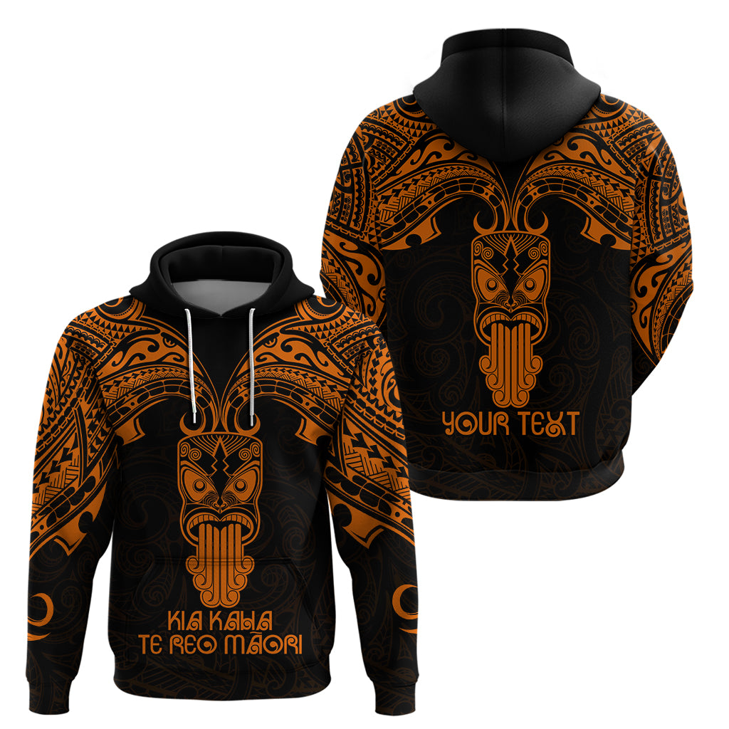 Personalised New Zealand Te Reo Maori Hoodie Kia Kaha Maori Language Week Gold Style - Wonder Print Shop