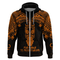 Personalised New Zealand Te Reo Maori Hoodie Kia Kaha Maori Language Week Gold Style - Wonder Print Shop
