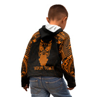 Personalised New Zealand Te Reo Maori Kid Hoodie Kia Kaha Maori Language Week Gold Style - Wonder Print Shop