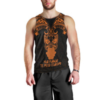 Personalised New Zealand Te Reo Maori Men Tank Top Kia Kaha Maori Language Week Gold Style LT9