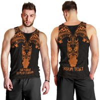 Personalised New Zealand Te Reo Maori Men Tank Top Kia Kaha Maori Language Week Gold Style LT9