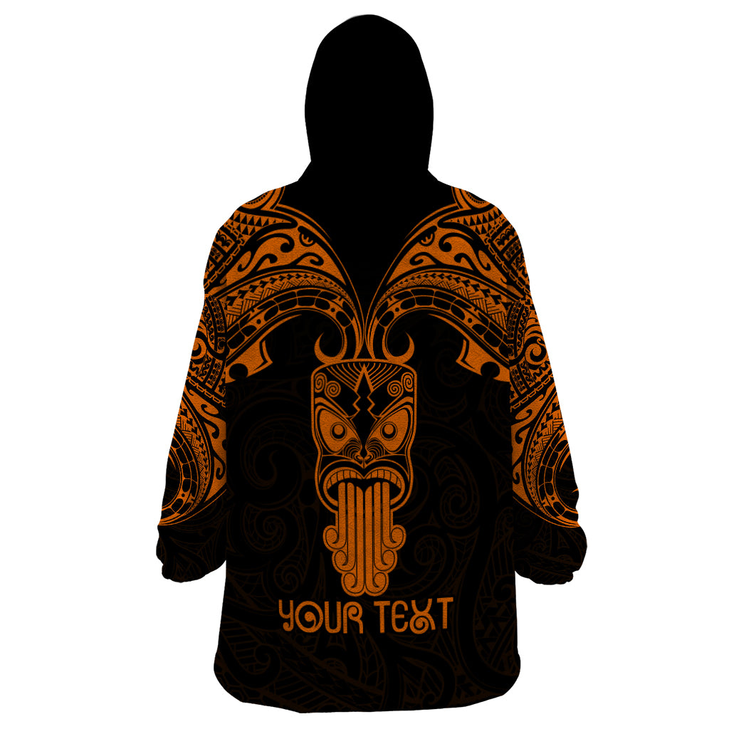 Personalised New Zealand Te Reo Maori Wearable Blanket Hoodie Kia Kaha Maori Language Week Gold Style - Wonder Print Shop