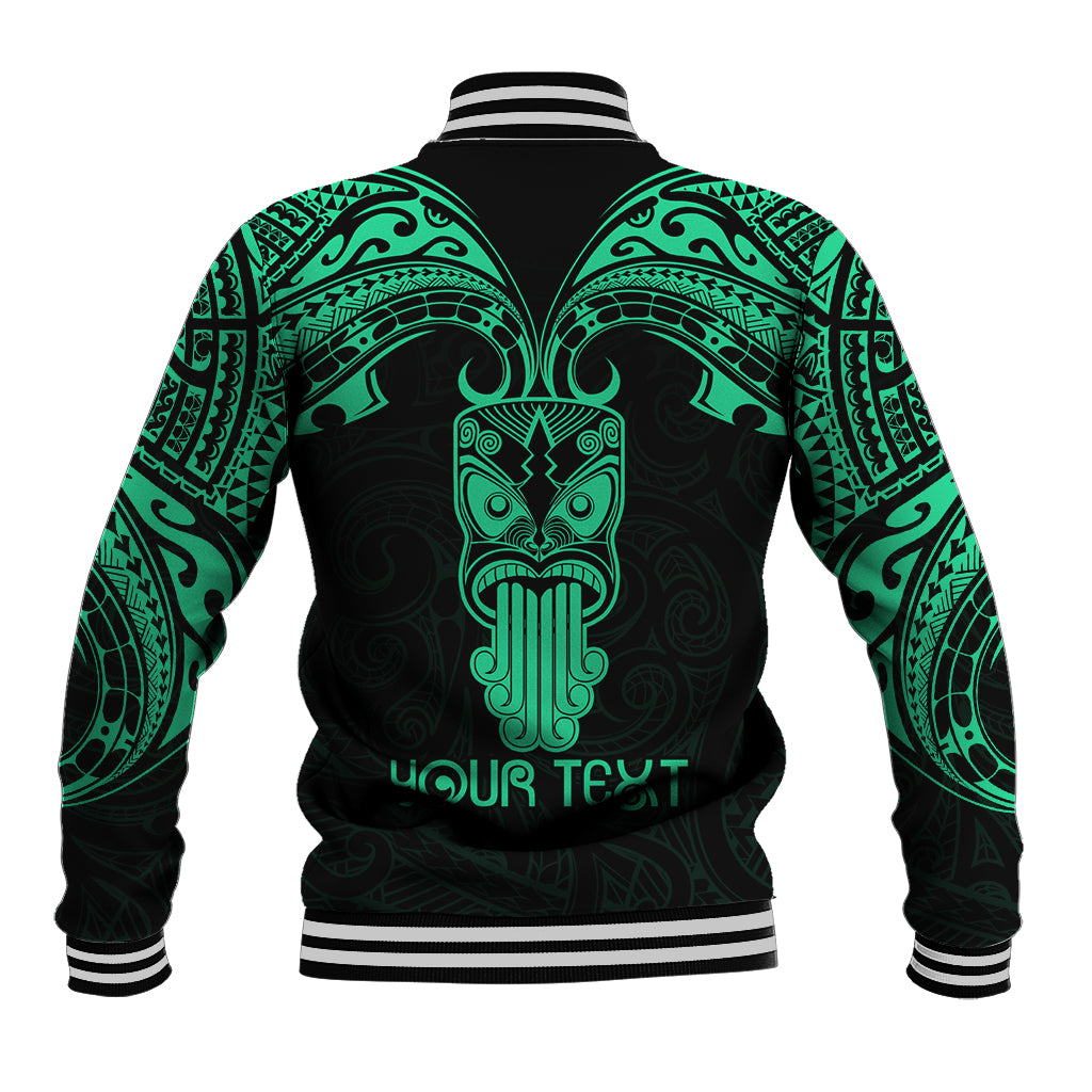 Personalised New Zealand Te Reo Maori Baseball Jacket Kia Kaha Maori Language Week Green Style LT9 - Wonder Print Shop