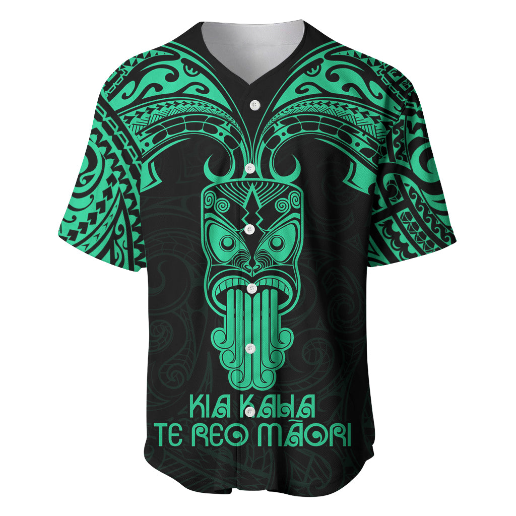 Personalised New Zealand Te Reo Maori Baseball Jersey Kia Kaha Maori Language Week Green Style LT9 - Wonder Print Shop