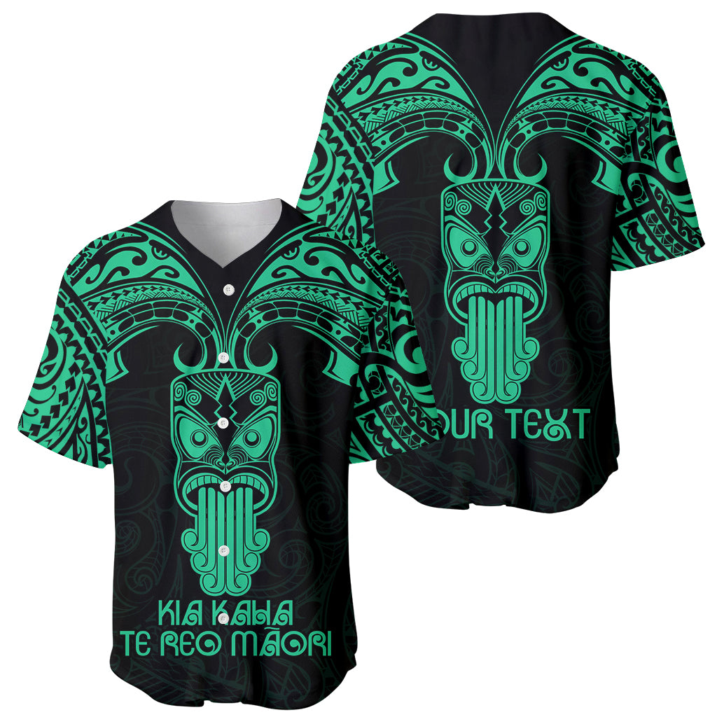 Personalised New Zealand Te Reo Maori Baseball Jersey Kia Kaha Maori Language Week Green Style LT9 - Wonder Print Shop