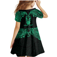 Personalised New Zealand Te Reo Maori Family Matching Mermaid Dress and Hawaiian Shirt Kia Kaha Maori Language Week Green Style LT9 - Wonder Print Shop