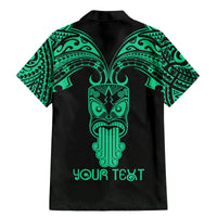 Personalised New Zealand Te Reo Maori Family Matching Mermaid Dress and Hawaiian Shirt Kia Kaha Maori Language Week Green Style LT9 - Wonder Print Shop