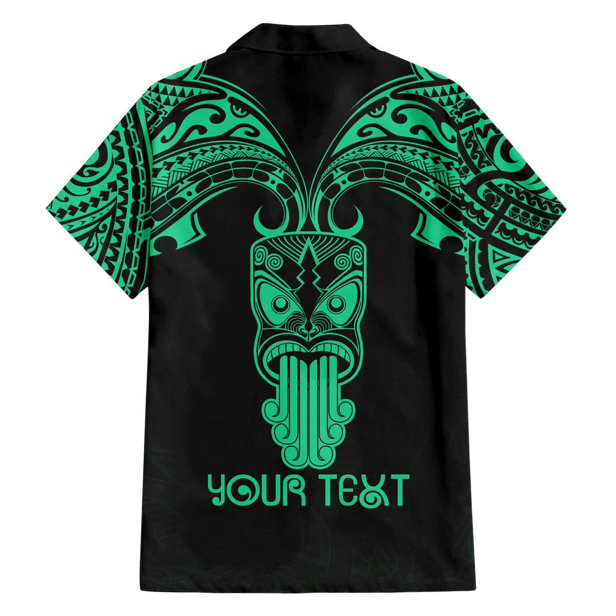 Personalised New Zealand Te Reo Maori Family Matching Short Sleeve Bodycon Dress and Hawaiian Shirt Kia Kaha Maori Language Week Green Style - Wonder Print Shop