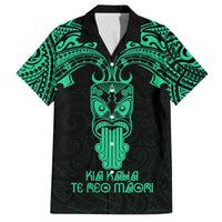 Personalised New Zealand Te Reo Maori Family Matching Tank Maxi Dress and Hawaiian Shirt Kia Kaha Maori Language Week Green Style - Wonder Print Shop