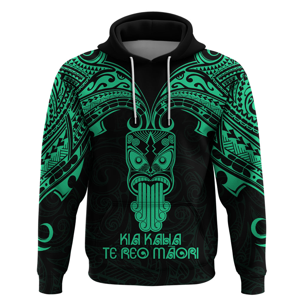 Personalised New Zealand Te Reo Maori Hoodie Kia Kaha Maori Language Week Green Style - Wonder Print Shop