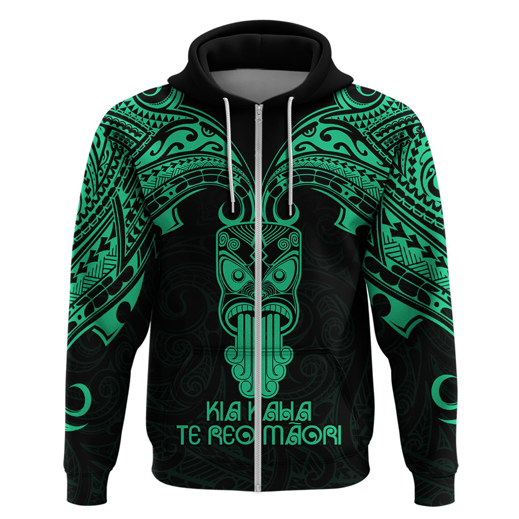 Personalised New Zealand Te Reo Maori Hoodie Kia Kaha Maori Language Week Green Style - Wonder Print Shop
