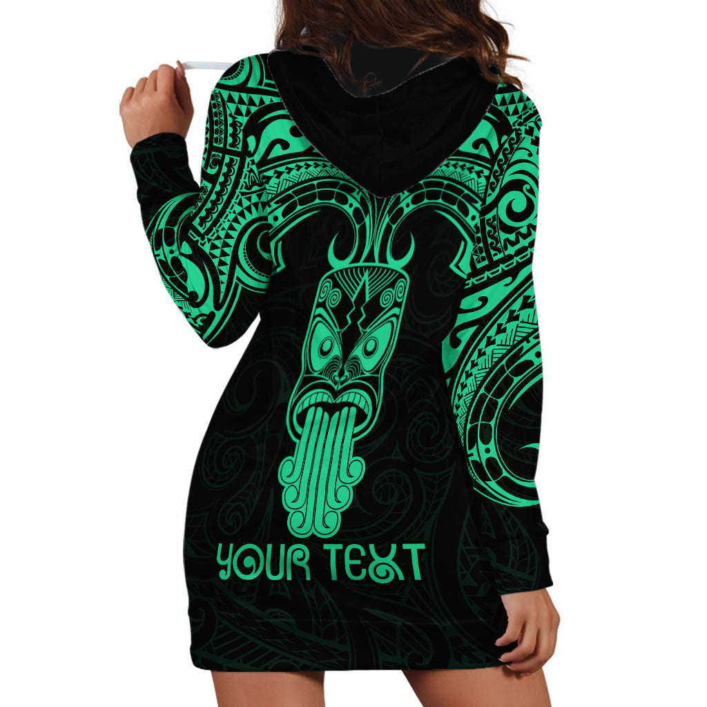 Personalised New Zealand Te Reo Maori Hoodie Dress Kia Kaha Maori Language Week Green Style - Wonder Print Shop