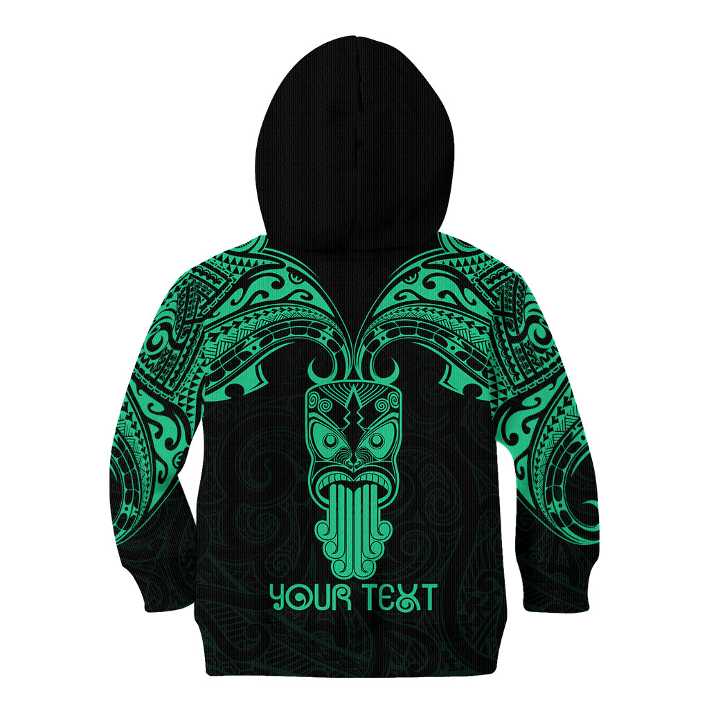 Personalised New Zealand Te Reo Maori Kid Hoodie Kia Kaha Maori Language Week Green Style - Wonder Print Shop