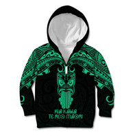 Personalised New Zealand Te Reo Maori Kid Hoodie Kia Kaha Maori Language Week Green Style - Wonder Print Shop