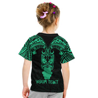 Personalised New Zealand Te Reo Maori Kid T Shirt Kia Kaha Maori Language Week Green Style - Wonder Print Shop