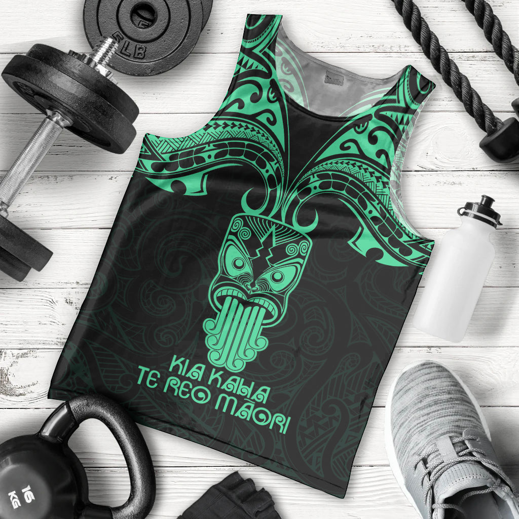Personalised New Zealand Te Reo Maori Men Tank Top Kia Kaha Maori Language Week Green Style LT9