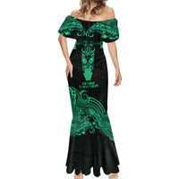 Personalised New Zealand Te Reo Maori Mermaid Dress Kia Kaha Maori Language Week Green Style - Wonder Print Shop
