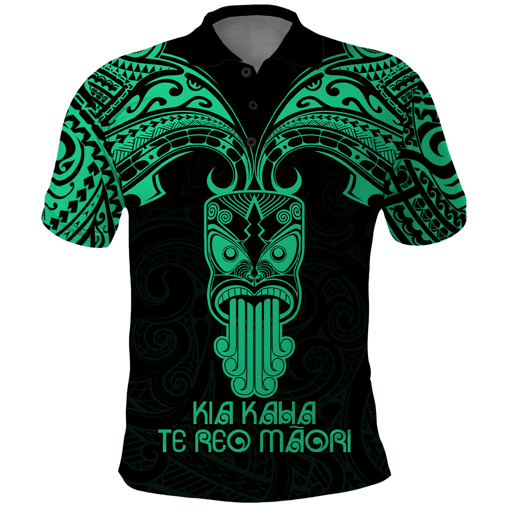 Personalised New Zealand Te Reo Maori Polo Shirt Kia Kaha Maori Language Week Green Style LT9