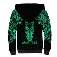 Personalised New Zealand Te Reo Maori Sherpa Hoodie Kia Kaha Maori Language Week Green Style - Wonder Print Shop