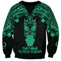 Personalised New Zealand Te Reo Maori Sweatshirt Kia Kaha Maori Language Week Green Style - Wonder Print Shop