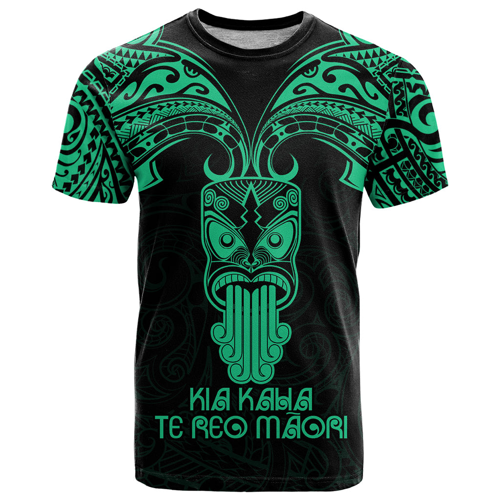 Personalised New Zealand Te Reo Maori T Shirt Kia Kaha Maori Language Week Green Style - Wonder Print Shop