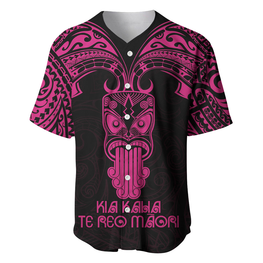 Personalised New Zealand Te Reo Maori Baseball Jersey Kia Kaha Maori Language Week Pink Style LT9 - Wonder Print Shop