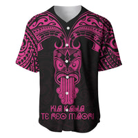 Personalised New Zealand Te Reo Maori Baseball Jersey Kia Kaha Maori Language Week Pink Style LT9 - Wonder Print Shop